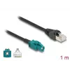 Koaxiálny kábel DELOCK 90697 — 1 m, HSD Z na RJ-45, čierny/modrý