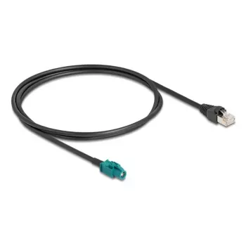 Koaxiálny kábel DELOCK 90697 — 1 m, HSD Z na RJ-45, čierny/modrý