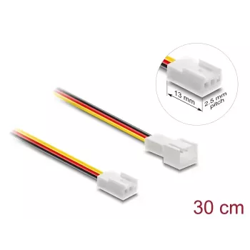 Predlžovací kábel DELOCK 90870 pre počítačové chladiace systémy, PVC, Ø 1,3 mm, čierny/červený/biely/žltý