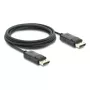 DELOCK koaxiálny DisplayPort kábel 8K 60 Hz, DisplayPort–DisplayPort, 1 m, čierny, pletený plášť