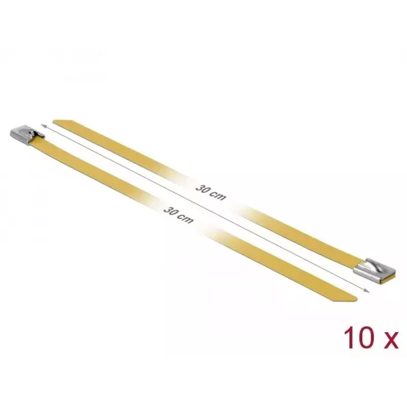 Káblová spona oceľ DeLOCK 18790 300 mm žltá 10 ks
