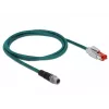 DeLOCK 85425 Priemyselný sieťový kábel M12 X-kódovaný 8-pinový konektor na konektor RJ45, 1 m, vodnomodrý