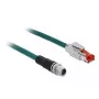 DeLOCK 85425 Priemyselný sieťový kábel M12 X-kódovaný 8-pinový konektor na konektor RJ45, 1 m, vodnomodrý