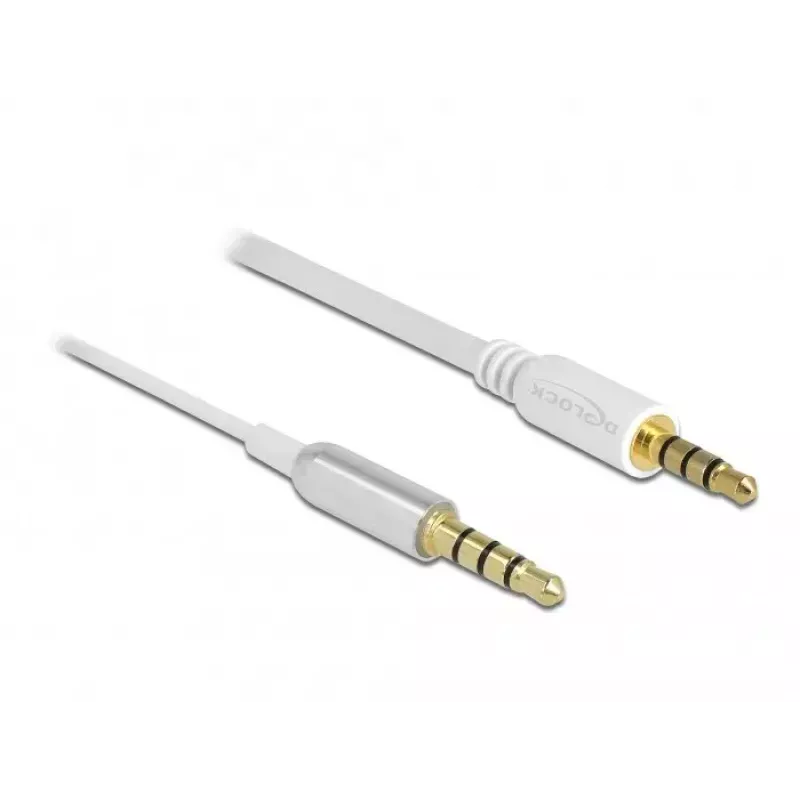 Audio kábel DeLOCK 66073 0,5 m 3,5 mm strieborný biely