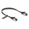 Sieťový kábel DeLOCK RJ45 plochý patch kábel konektor samec na konektor samec Cat.8.1 0,25 m čierny