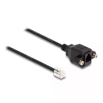 DeLOCK kábel RJ10 konektor samec na RJ10 konektor samica 30 cm čierny