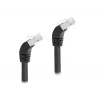 DeLOCK RJ45 sieťový kábel Cat.6A S/FTP 45° zahnutý nadol 1 m čierny