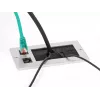 DeLOCK káblová priechodka s kefou a 2 x RJ45 Keystone modul Cat.6 hliník