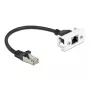 DeLOCK sieťový predlžovací kábel Cat.6A 25cm S/FTP RJ45 čierny