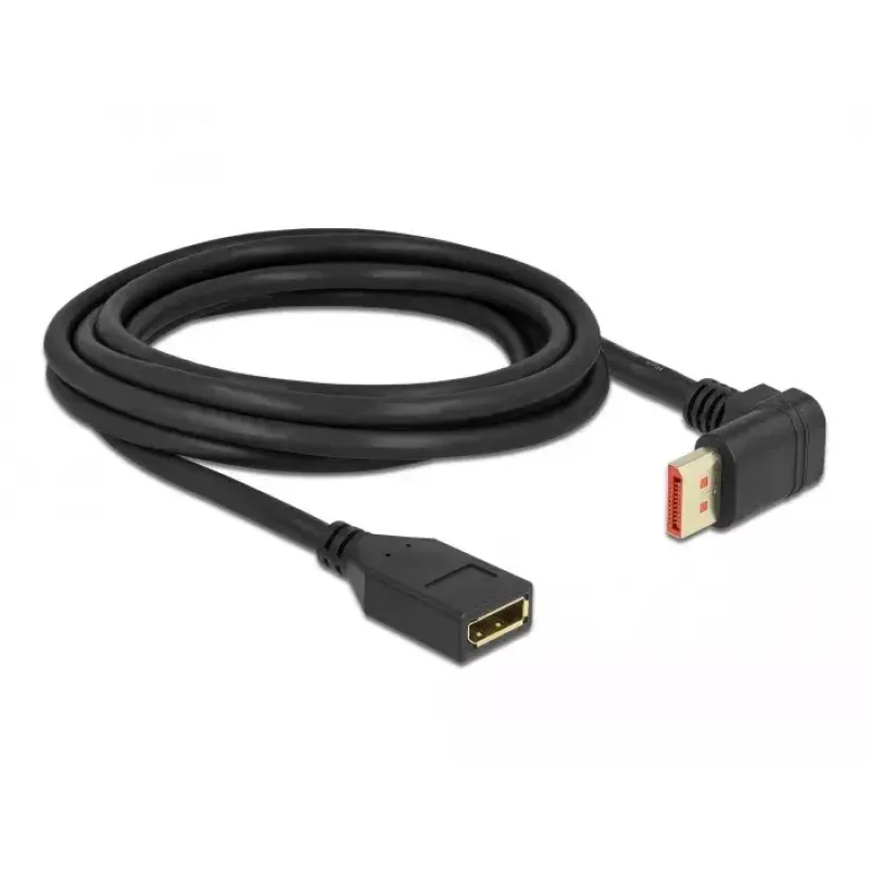 Predlžovací kábel DisplayPort DeLOCK 87084 3m 8K 60Hz konektor samec 90° nahor na konektor samica