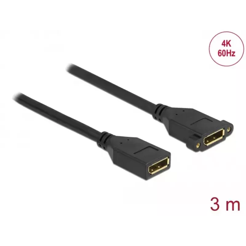 Kábel DisplayPort konektor samica na konektor samica pre panelovú montáž DeLOCK 87103 3 m
