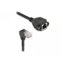 DeLOCK sieťový predlžovací kábel S/FTP RJ45 90° zahnutý na RJ45 Cat.6A 3m čierny
