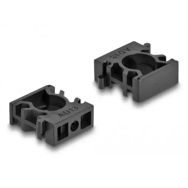 Delock 60482 Držiak káblovej hadice so zaisťovacou svorkou, 13 mm, 8 ks, čierny