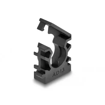 Delock 60482 Držiak káblovej hadice so zaisťovacou svorkou, 13 mm, 8 ks, čierny