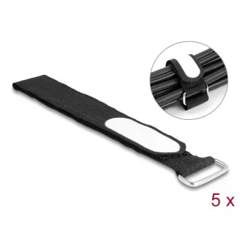 Upevnenie káblovej spony DeLOCK 19608 suchý zips 305x25mm čierny 5 ks