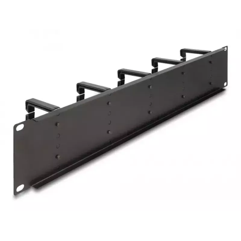 Panel na manažment káblov DeLOCK 19 palcov 66917 2U čierny s 10 hákmi
