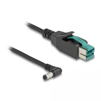 DeLOCK PoweredUSB kábel konektor samec 12 V na DC 5,5 x 2,5 mm konektor samec zahnutý 3 m