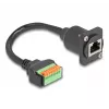 DeLOCK 88153 káblový adaptér RJ45 8-pinová svorkovnica čierny
