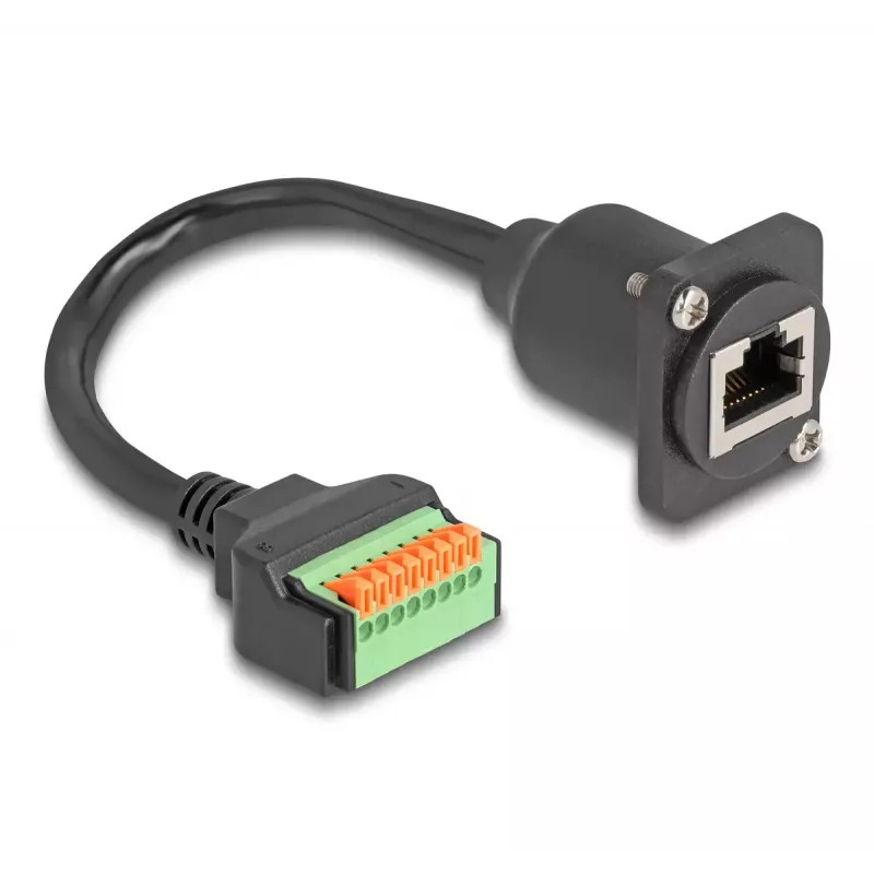 DeLOCK 88153 káblový adaptér RJ45 8-pinová svorkovnica čierny