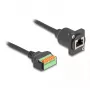 DeLOCK 88153 káblový adaptér RJ45 8-pinová svorkovnica čierny