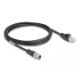 Sieťový kábel DeLOCK M12 kábel X-kódovaný 8-pólový samec na RJ45 samec Cat5e 2 m čierny