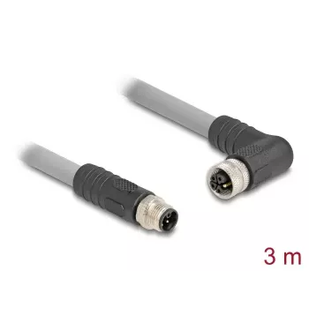 DeLOCK senzorový/akčný kábel 3 m RST M12 sivý 80544