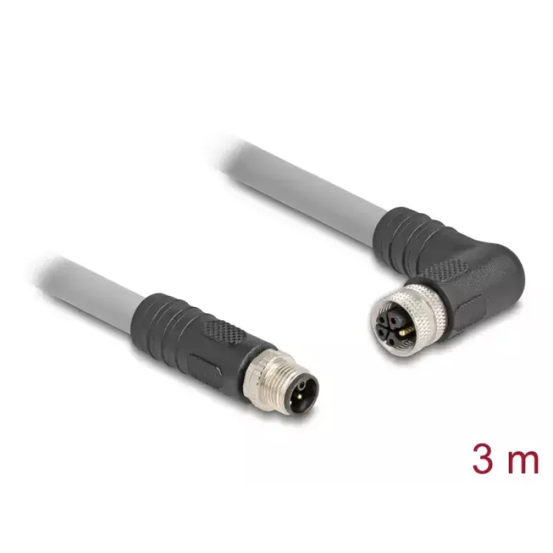 DeLOCK senzorový/akčný kábel 3 m RST M12 sivý 80544