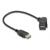 DeLOCK USB 2.0 Type-A panelová samica 45° zahnutá na Type-A samica s 30 cm káblom čierny