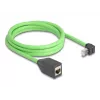 Sieťový kábel DeLOCK RJ45 Cat.6A samec zahnutý nahor na samica 2m zelený