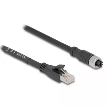 Sieťový kábel DeLOCK 80594 M12 na RJ-45 Cat5e 5m čierny