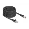 Sieťový kábel DeLOCK 80586 M12 na RJ-45 Cat5e 10 m čierny