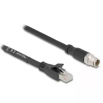 Sieťový kábel DeLOCK 80586 M12 na RJ-45 Cat5e 10 m čierny