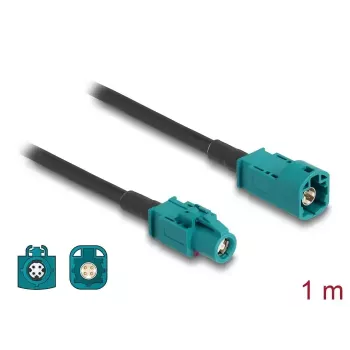 Koaxiálny kábel DELOCK 90679 — HSD Z na HSD Z, 1 m, čierny/modrý