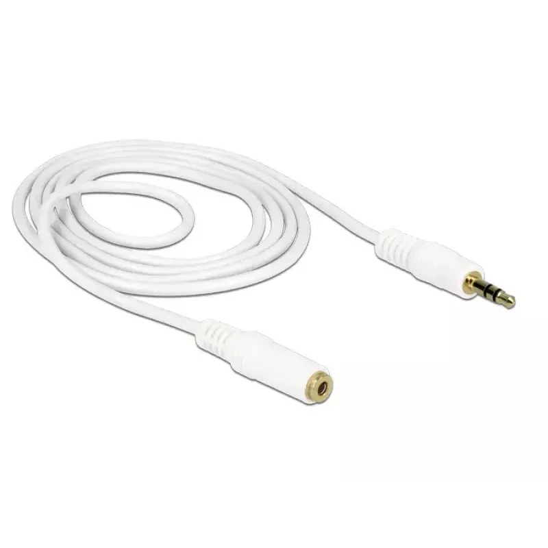 Audio kábel 3,5 mm konektor samec na konektor samica DeLOCK 83765 1m biely
