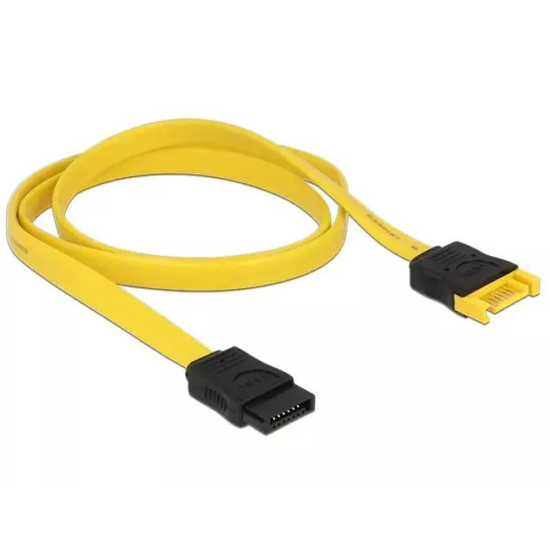 SATA kábel DeLOCK 0,7 m 2x SATA III SATA 7-pin čierny žltý