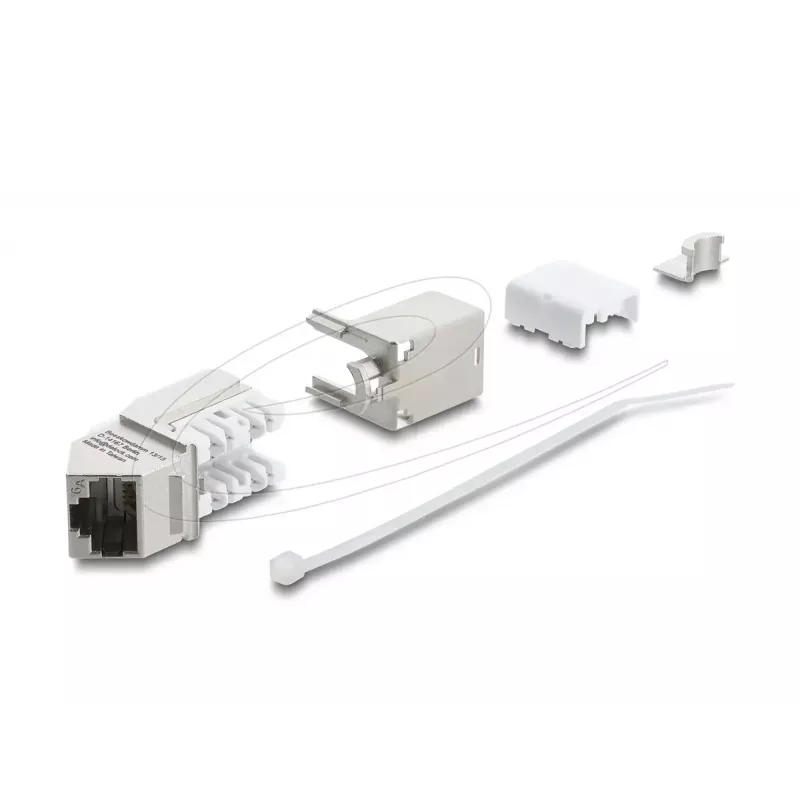 Delock 90937 Modul Keystone RJ45 na LSA Cat.6A, zalomený o 45 stupňov, tienený, vedenie kábla 90 stupňov, bez náradia