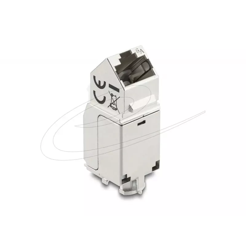Delock 90937 Modul Keystone RJ45 na LSA Cat.6A, zalomený o 45 stupňov, tienený, vedenie kábla 90 stupňov, bez náradia
