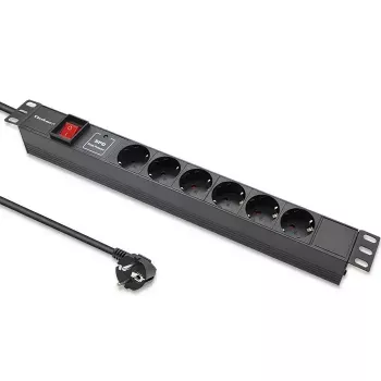 Zásuvkový blok pre RACK 19 1U QOLTEC PDU 16A 6xSCHUKO 1,8m