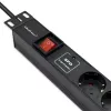 Zásuvkový blok pre RACK 19 1U QOLTEC PDU 16A 6xSCHUKO 1,8m