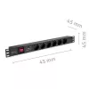 Zásuvkový blok pre RACK 19 1U QOLTEC PDU 16A 6xSCHUKO 1,8m