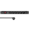 Zásuvkový blok pre RACK 19 1U QOLTEC PDU 16A 6xSCHUKO 1,8m