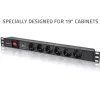 Zásuvkový blok pre RACK 19 1U QOLTEC PDU 16A 6xSCHUKO 1,8m