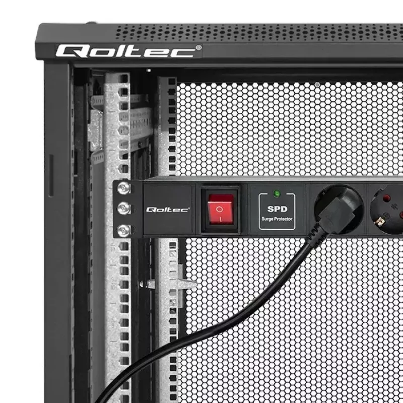 Zásuvkový blok pre RACK 19 1U QOLTEC PDU 16A 6xSCHUKO 1,8m