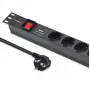 Zásuvkový blok pre RACK 19 1U QOLTEC PDU 16A 6xSCHUKO 1,8m