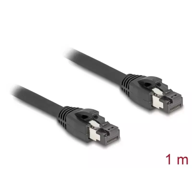DeLOCK RJ45 sieťový kábel Cat.8.1 S/FTP 1 m až do 40 Gbit/s čierny
