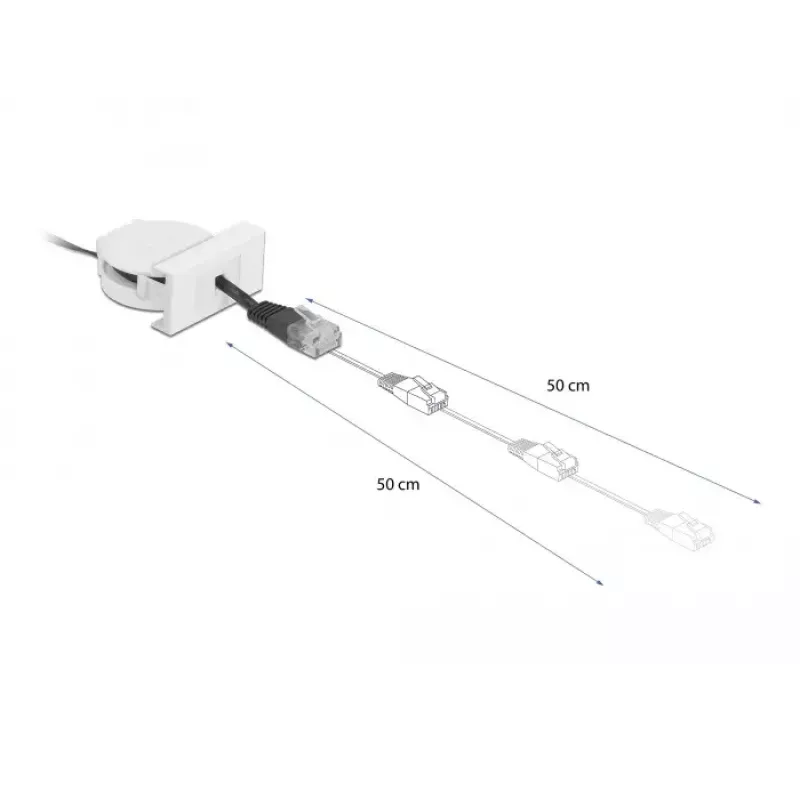 Sieťový sťahovací kábel DeLOCK Easy 45 modul RJ45 Cat.5e čierny