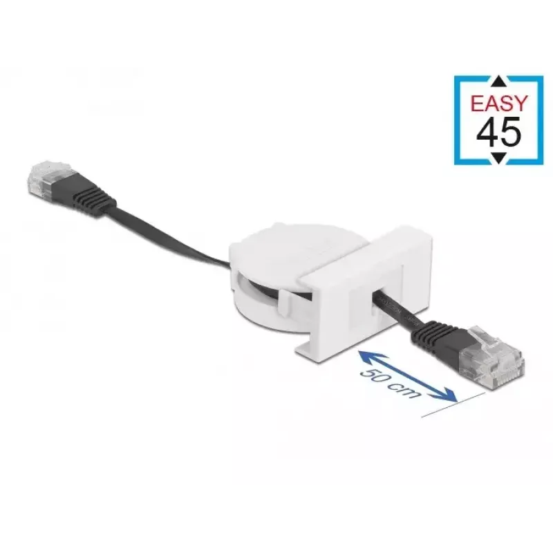 Sieťový sťahovací kábel DeLOCK Easy 45 modul RJ45 Cat.5e čierny