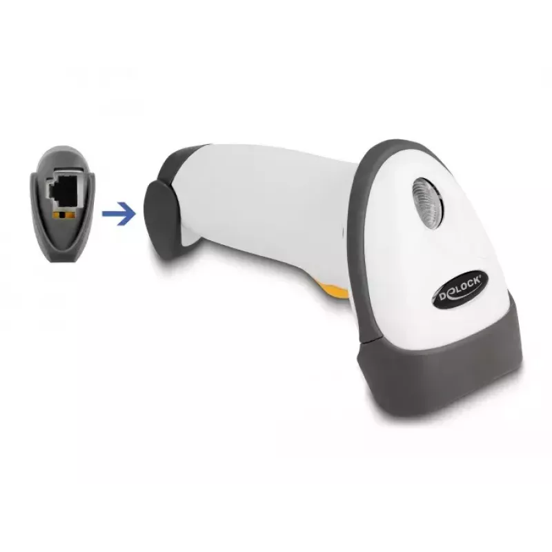 DeLOCK USB čítačka čiarových kódov 1D laser svetlosivá ručná káblová RJ-50