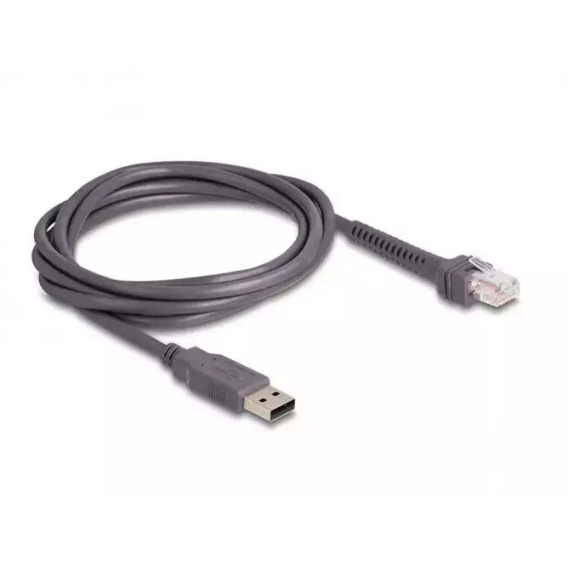 DeLOCK USB čítačka čiarových kódov 1D laser svetlosivá ručná káblová RJ-50