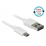 USB kábel DeLOCK 84806 USB 2.0 0,5 m USB A Micro-USB B biely